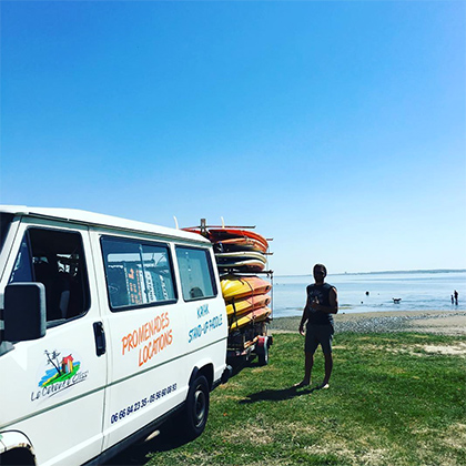 balade en stand up paddle sur le bassin d'arcachon depuis Claouey